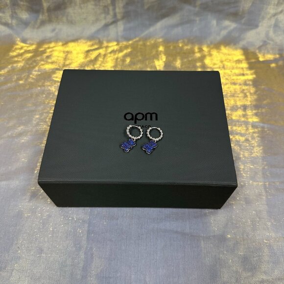 APM Monaco Baby BabaYummy Bear Blue Earrings - Picture 5 of 5